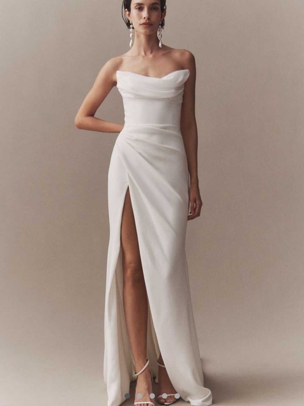 Besa - Riley Strapless Draped Wedding Gown - Size US 16 UK 20